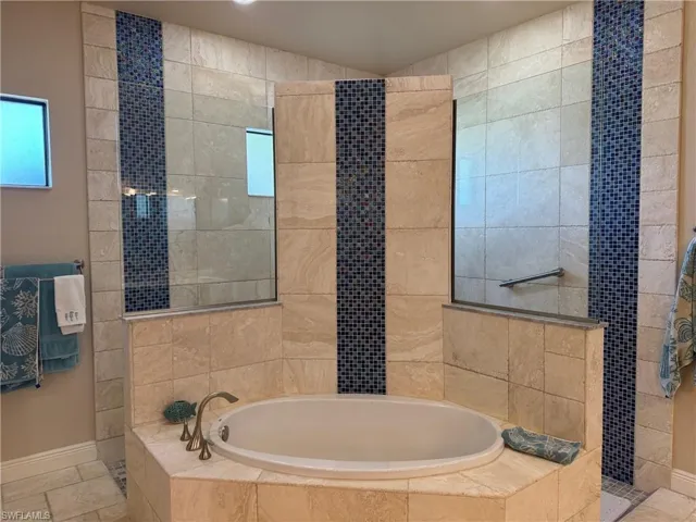 Bathroom with plus walk in shower