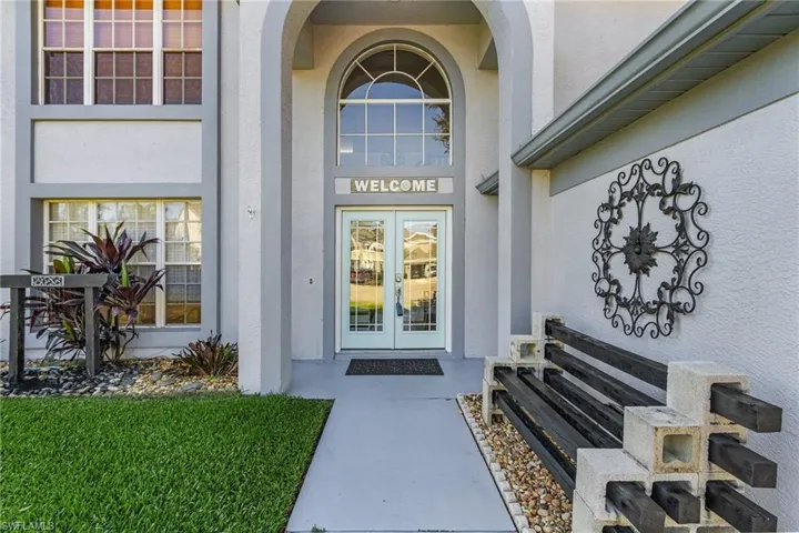Doorway to property featuring french doors