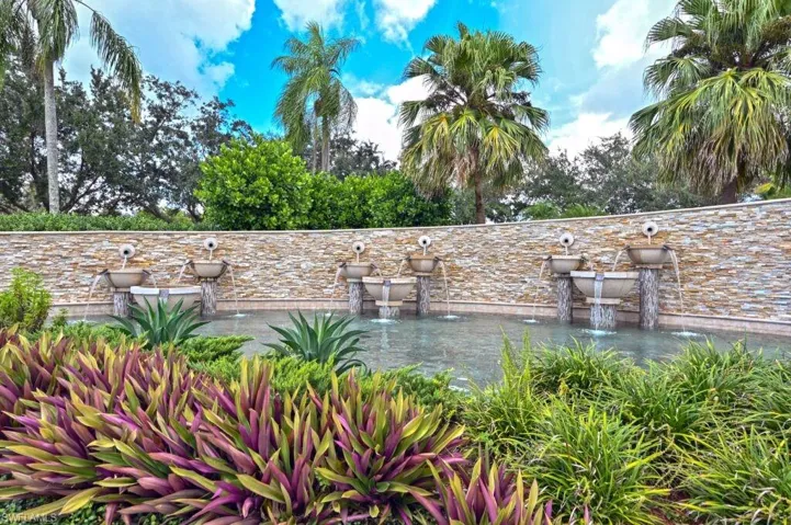 View of community entrance water feature