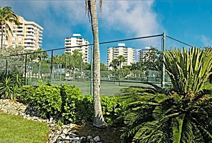 View of tennis court
