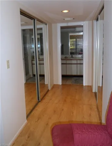 mirrored closets/both sides