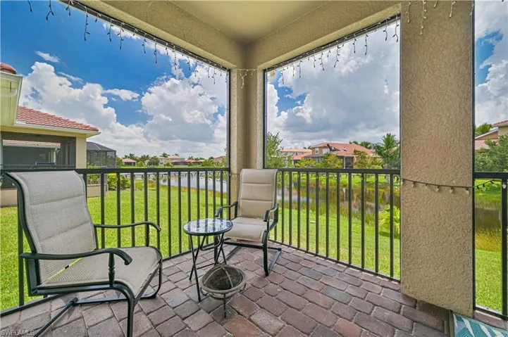 Balcony with a water view