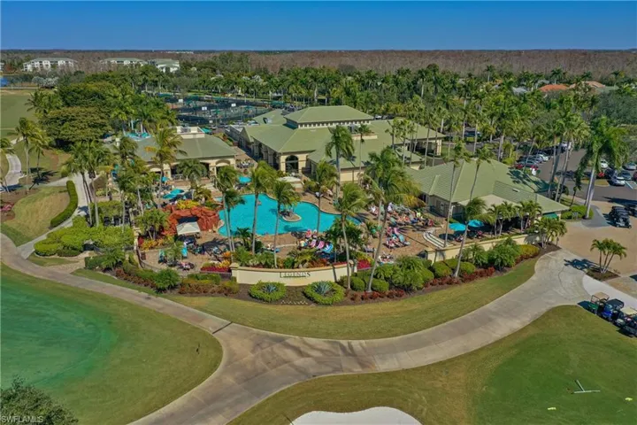 Drone / aerial view of a pool area