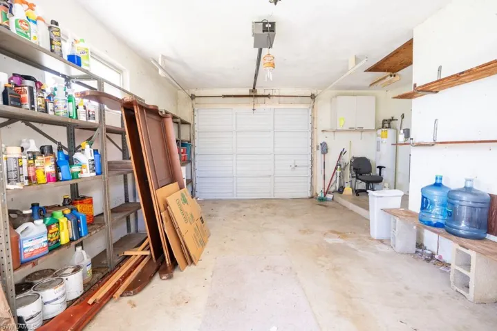 Deep space in this single-car garage.