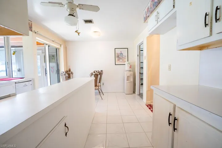 Spacious kitchen with lots of storage.