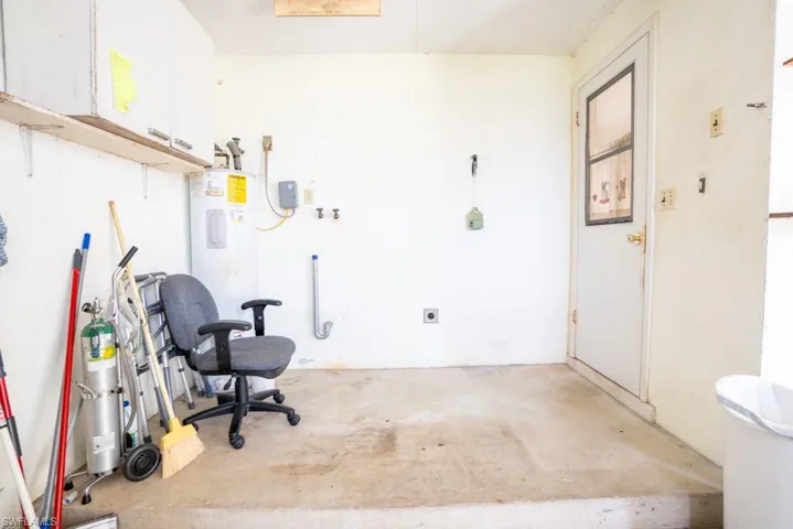 Garage with washer and dryer hook-up.