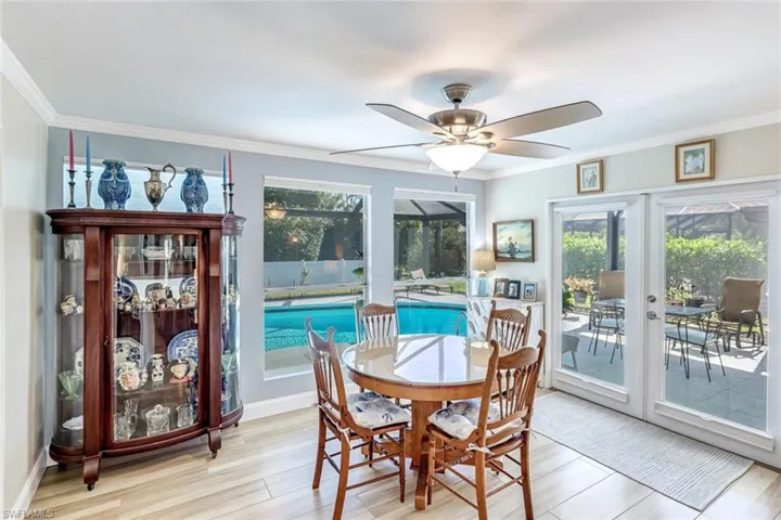 Dining Room with views of the pool