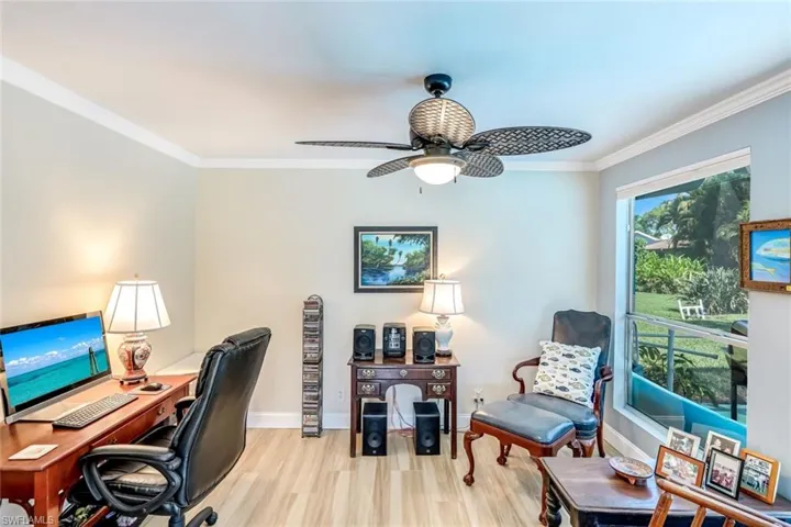 Office/Den can serve as a multi-purpose room.  Need an extra bedroom, no problem, pocket doors are in place for privacy!
