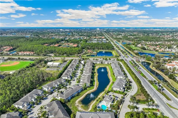 Bird's eye view of community and the short dirve to Olde Naples