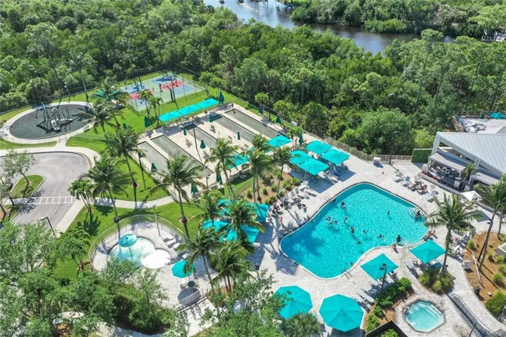 Bocce, Sports Courts (basketball and pickleball), playground and resort style pool w/ Splash pad!