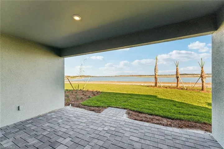 View of patio featuring a water view