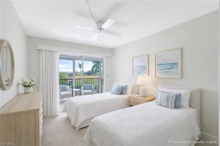 AI renovated/virtually staged. 2nd bedroom.