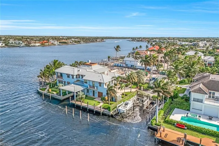 Aerial view of the deeded boat dock