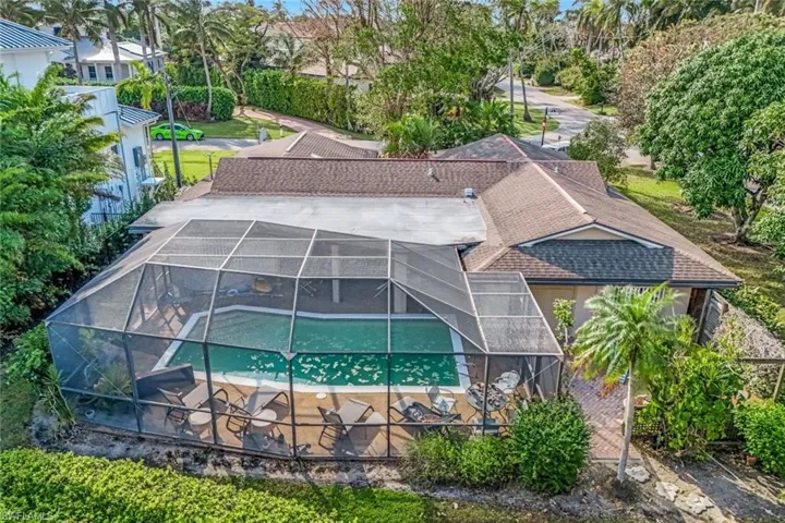 Aerial view of the existing house