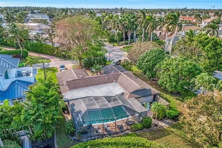 Aerial view of the existing house
