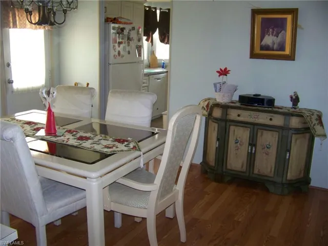 Background view of kitchen/dining area
