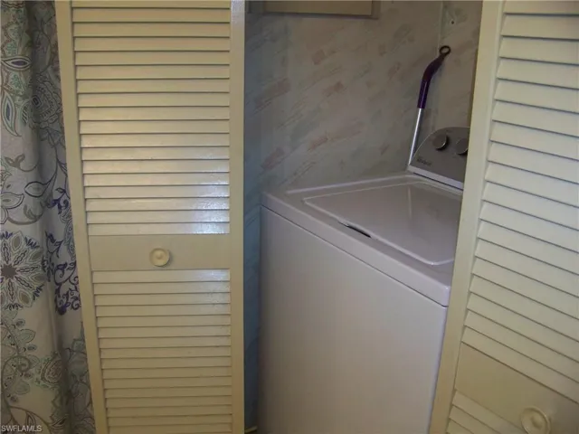 Guest bath even has laundry closet.