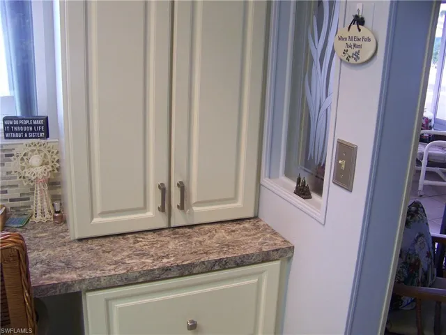 Tons of cabinets for large item storage.