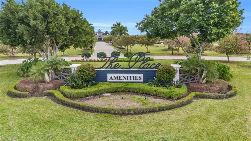 Community sign with a yard