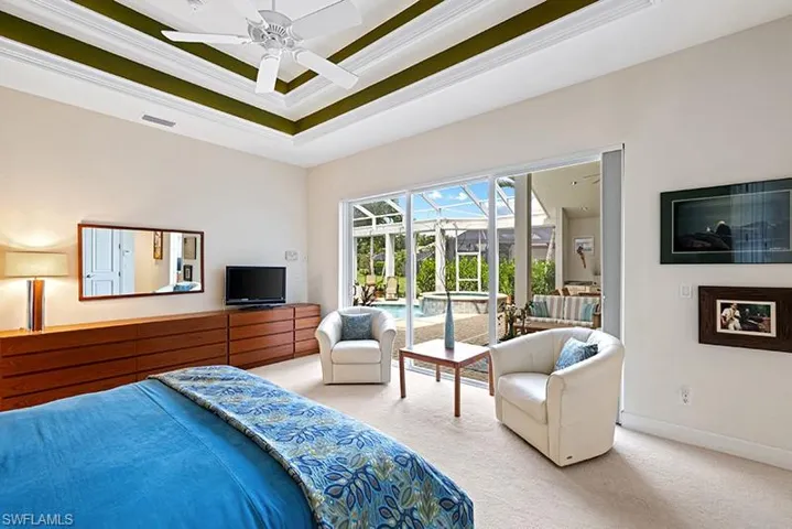 Master Bedroom out to pool view