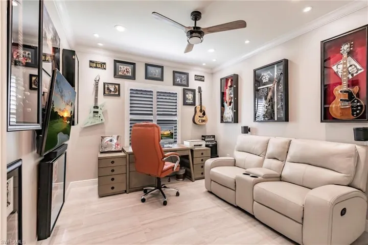 Office, den and leisure  area with french doors