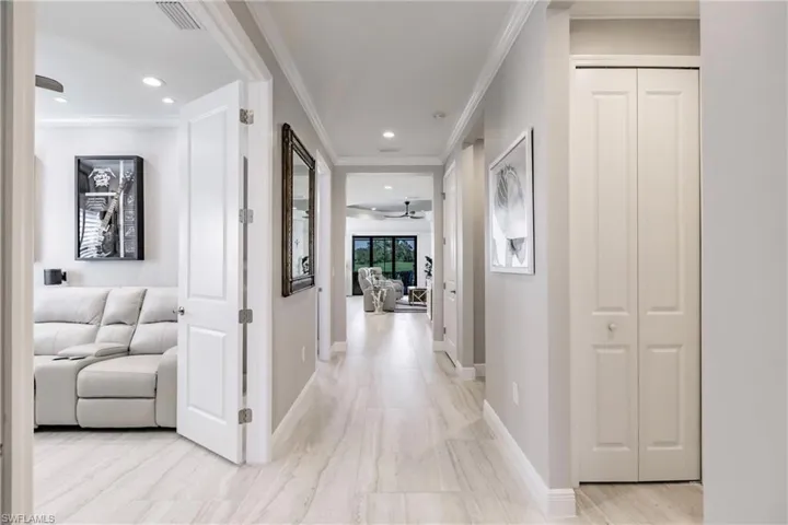 Vestibule just off entry with craft room to the left moving toward the den
