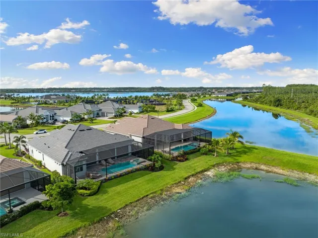 Bird's eye view featuring the water views and proximity to amenity center
