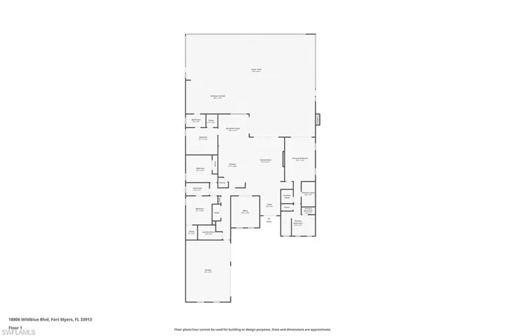 Floor plan featuring the oversized lanai
