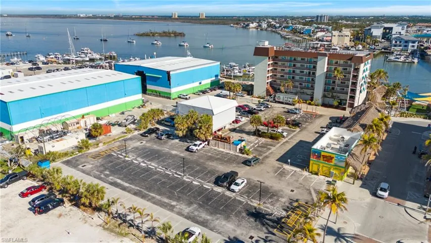 Drone / aerial view of a large body of water