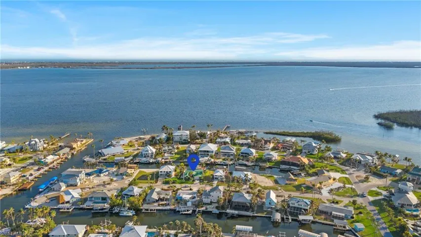 Bird's eye view featuring stunning bay