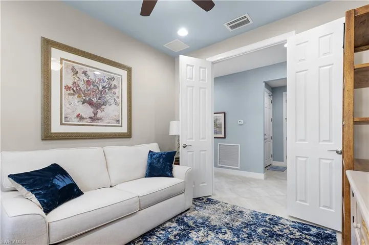 French doors to den
