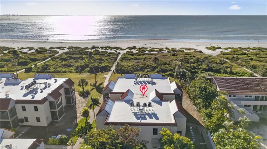 Aerial view of unending shoreline