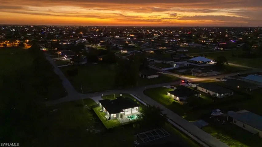 Aerial perspective of suburban area