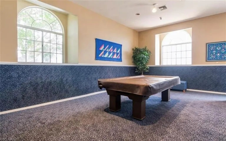Playroom with a wealth of natural light, a wainscoted wall, and carpet floors