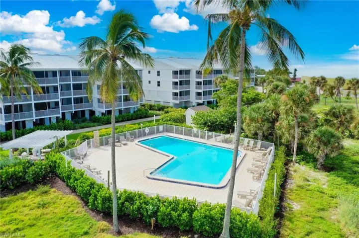 Sparkling community pool steps away