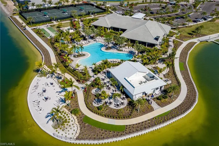 Drone / aerial view of a large body of water