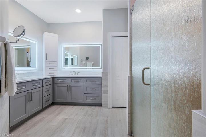 Spa like bathroom with double vanity and walk-in shower!