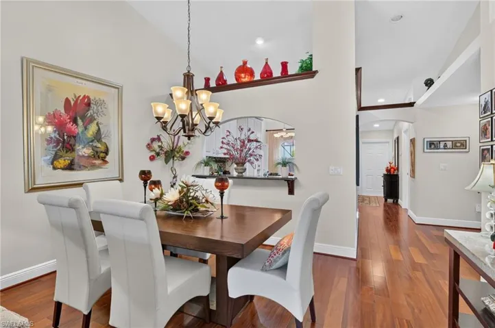 Formal dining area with passthrough to kitchen