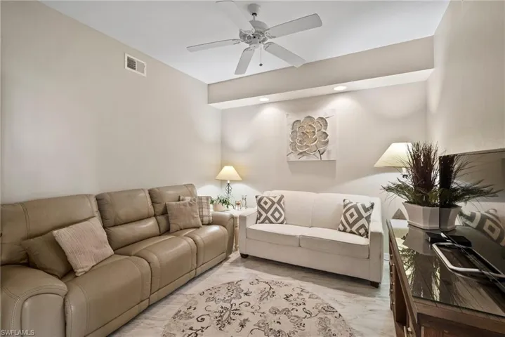 Living room with ceiling fan