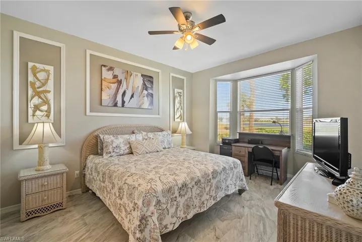 Bedroom featuring ceiling fan