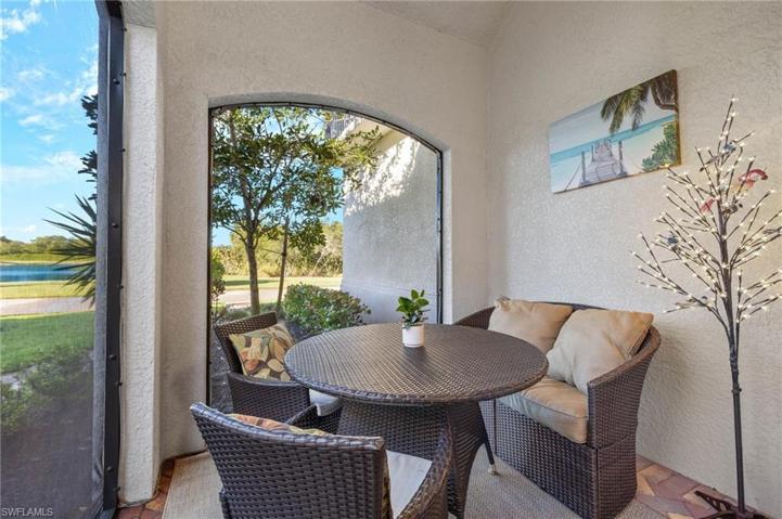 Screened in lanai with lake views