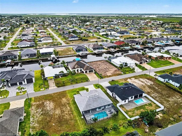Aerial view of residential area