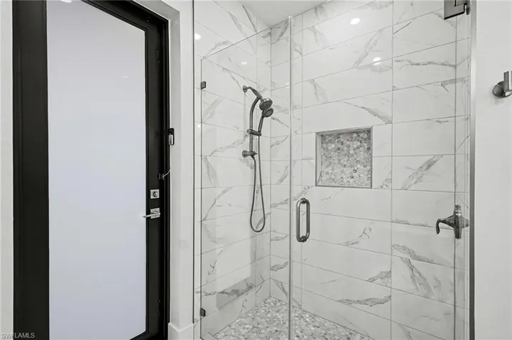 Bathroom with a shower stall