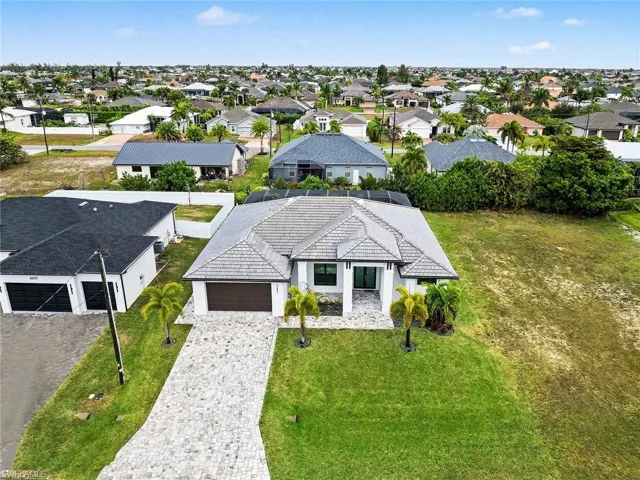 Aerial view of residential area