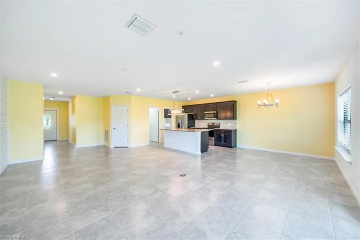 Living Room, Dining Area & Kitchen