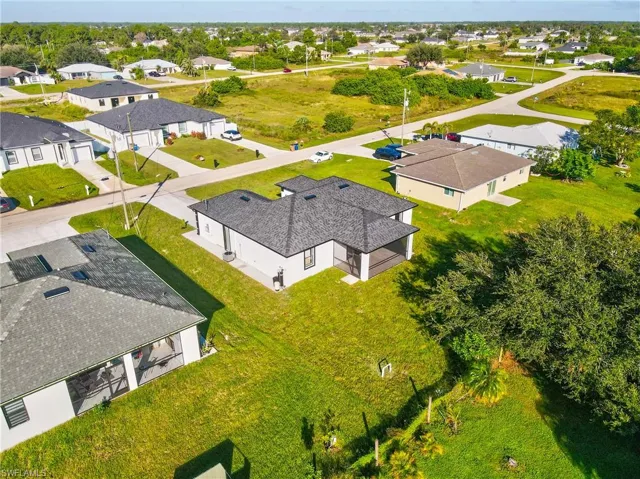 Aerial view of residential area