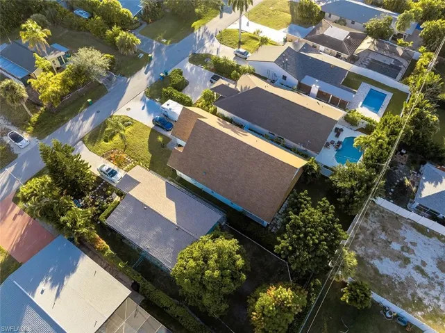 Aerial perspective of suburban area