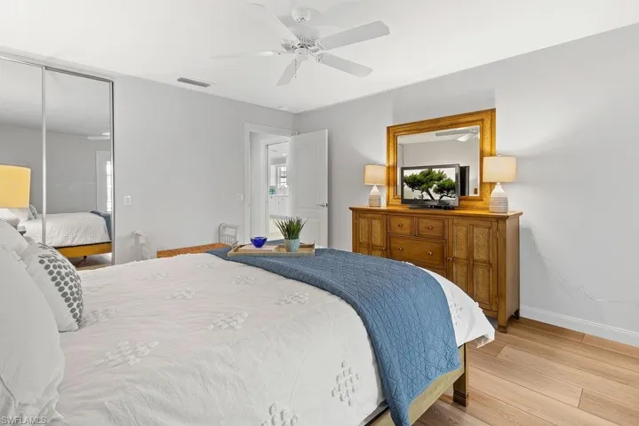 Spacious master bedroom with new LVP flooring