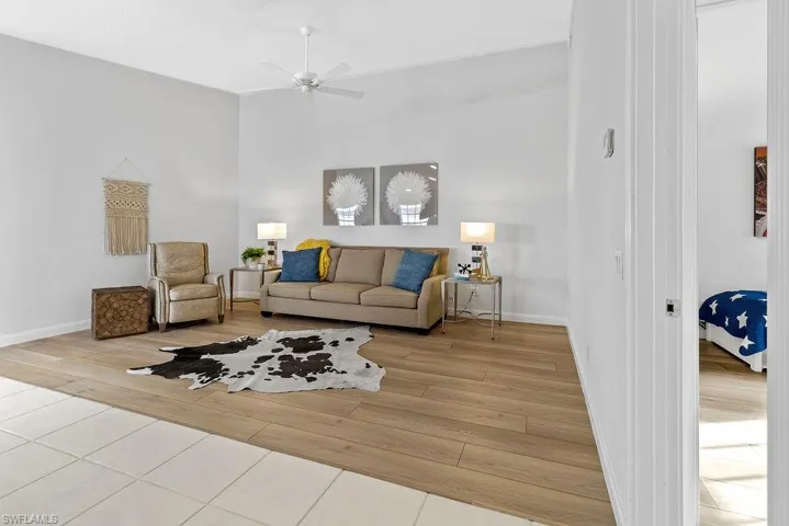 Large family room open to the kitchen and dining areas