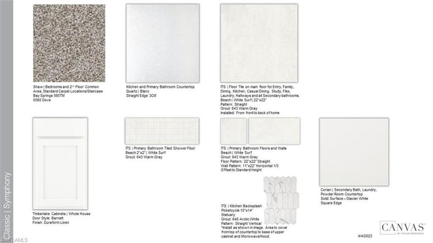 Design selections.  Home is under construction and selections are subject to change.